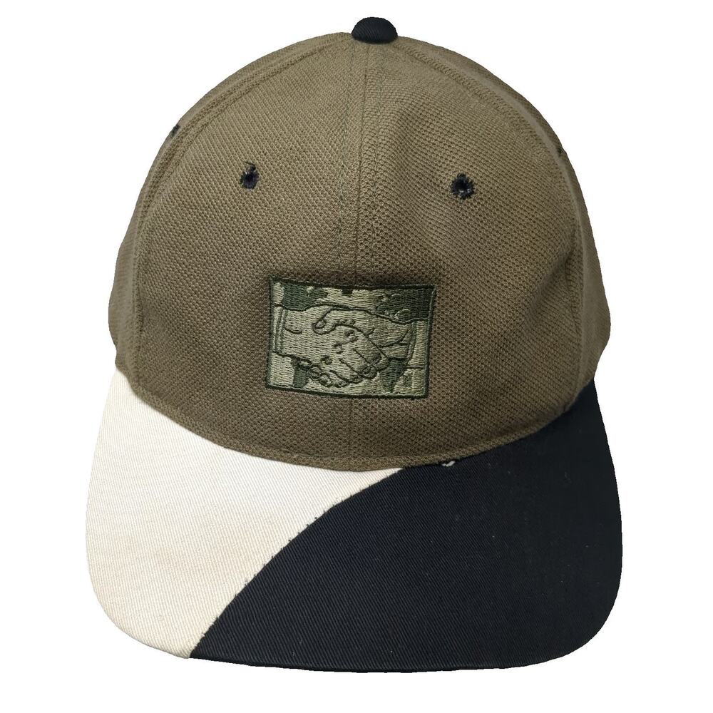 Hilton Snapback Green White Black One Size Handshake Chevron World Map Hat